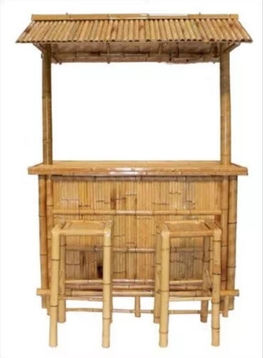 Bamboo Tiki Bar Set with Bamboo Roof for Backyard & Garden Bar Furniture for Outdoor Entertaining