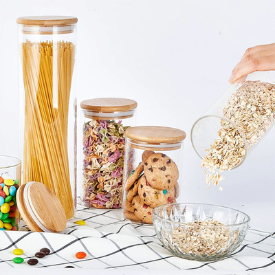 Silicon Circle Bamboo Jar Lid Leafproof For Glass Storage Jar Food Jar Kitchen Lids