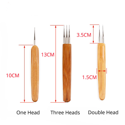 Set Bamboo Knitting Needle Crochet Hook Light Double Pointed Bamboo Knit