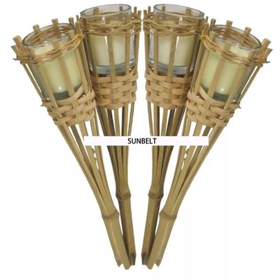 115cm Bamboo Garden Tiki Torch Hand Woven Bamboo Party Torches