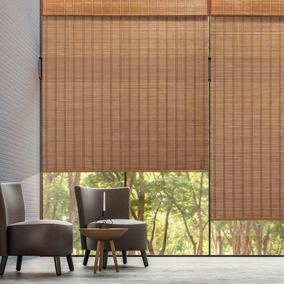 Indoor Outdoor Bamboo Manual Pergola Roller Blinds Window Sun Blade Privacy Drape