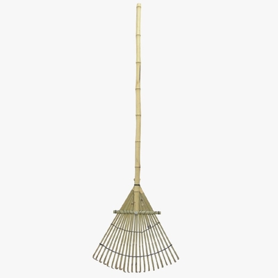 Handmade Bamboo Rake 1.40m 12 Tines for dry leaves sweeping and garden cleaning Natural Garden Rakes