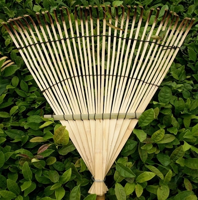 Handmade Bamboo Rake 1.40m 12 Tines for dry leaves sweeping and garden cleaning Natural Garden Rakes