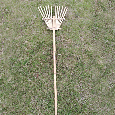 Natural Bamboo Rake Handmade Garden Rakes Harrow Support Customized
