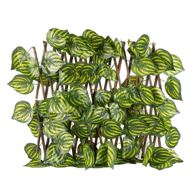 Decorative Plastic Green Plant Mat Panel Artificial Leaves Fence For Outdoor