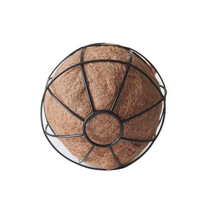 Metal Frame Bamboo Coco Liner Flower Pots Outdoor Garden 27cm Diameter