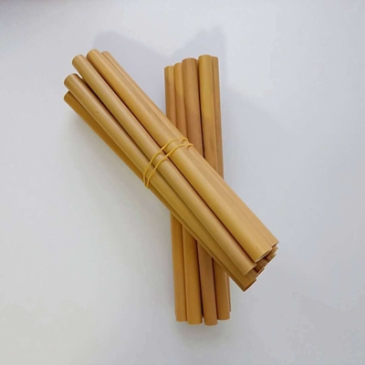 Custom Natural Biodegradable Bamboo Straws 20cm Reusable Straight Straws With Brush