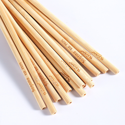 22.5cm Natural Disposable Bamboo Straws For Coffee Beverage Cocktail Tea