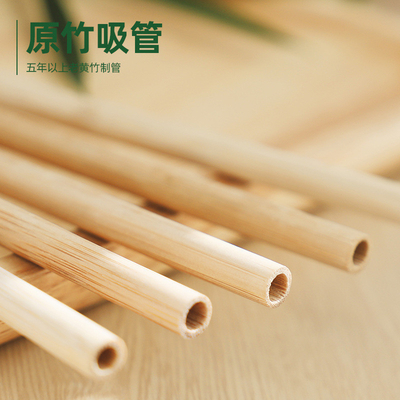 22.5cm Natural Disposable Bamboo Straws For Coffee Beverage Cocktail Tea