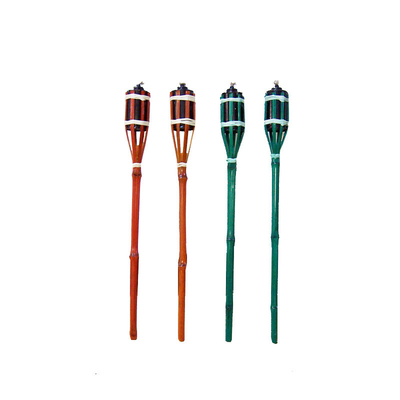 120cm Bamboo Torches With Waterproof Metal Wide Mouth Oil Canister
