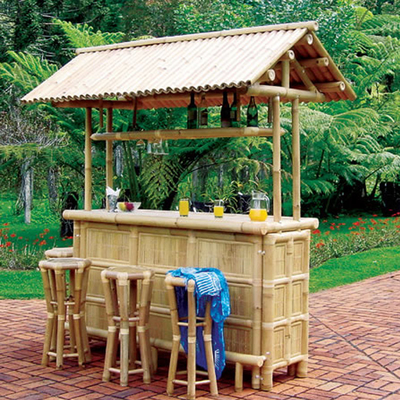 Tiki Bar Patio Outdoor Bar, Bamboo Set, Islander Tiki Bar