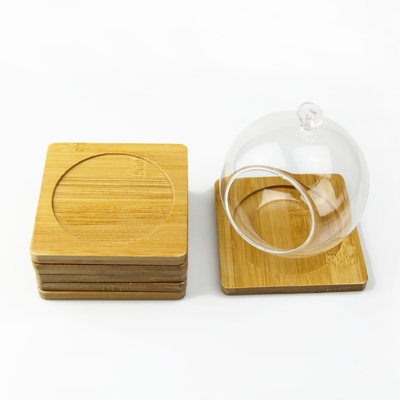 6 Pieces Set Round Bamboo Coasters Mildew Proof Coffee Cup Coasters Mats