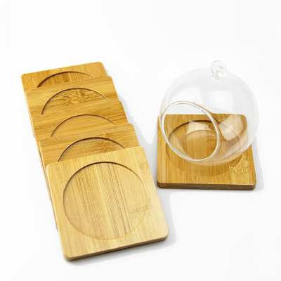 Natural Wooden Blank Bamboo Coasters For Mug Cup Anti Scratch Table Mat