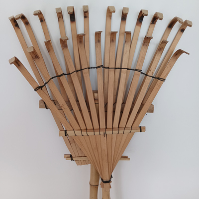 Handmade Bamboo Rake 1.40m 12 Tines for dry leaves sweeping and garden cleaning Natural Garden Rakes