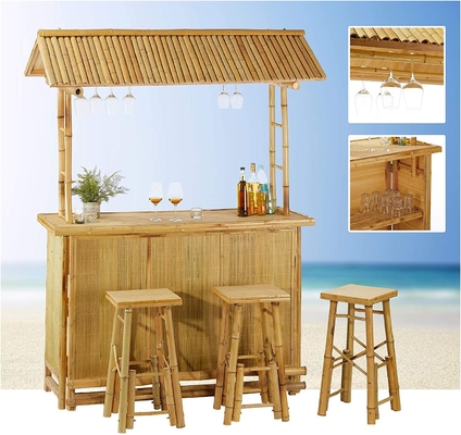 Tiki Bar Patio Outdoor Bar, Bamboo Set, Islander Tiki Bar