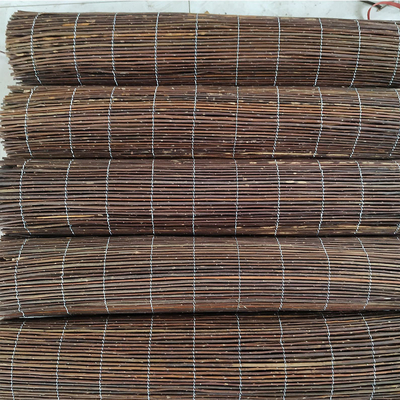 Eco-Friendly Green Natural Willow Fence Heat Treated Wood Frame Wicker Style